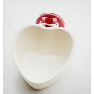 Choco Nose Mini Heart C607 Pet‎ Feeder Bowl Pink Cream 8oz  Cage Mount